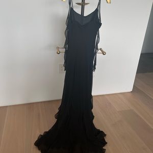 Long evening black gala or wedding dress formal